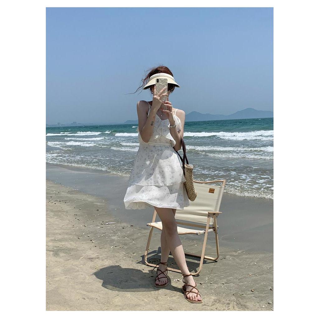 Đầm Chiffon Hoa Hai Dây Thời Trang Mùa Hè Kiểu Mới 63566