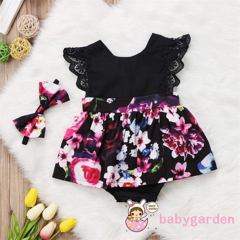 Baby Girl Sister Matching Floral Jumpsuit Romper Dress Outfits Set