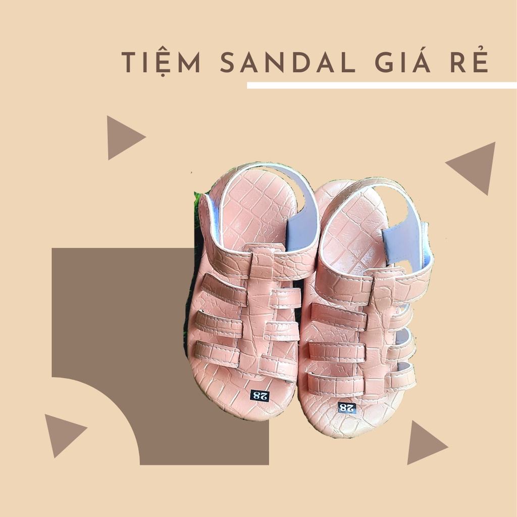 Sandal kẻ ngang hồng công chúa cho bé gái - Giày sandal cho bé