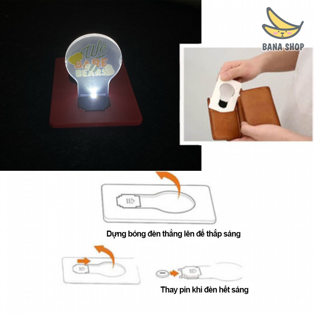 Đèn LED dạng thẻ (LED Card Light) bỏ túi We Bare Bears