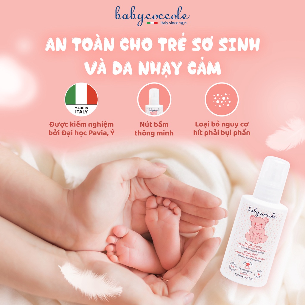 Phấn rôm nước với tinh bột bắp Babycoccole 0M+