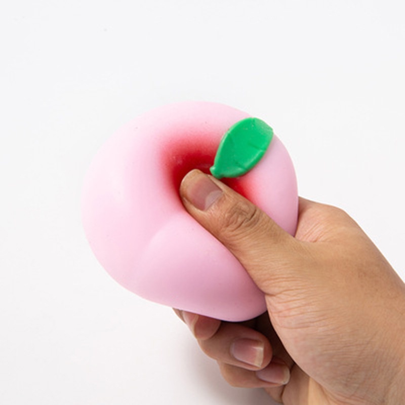 Đồ chơi giảm stress,đồ chơi silicon,quả đào,quả táo silicon mềm dẻo bóp tay giảm stress,trái cây trưng bày bàn làm việc