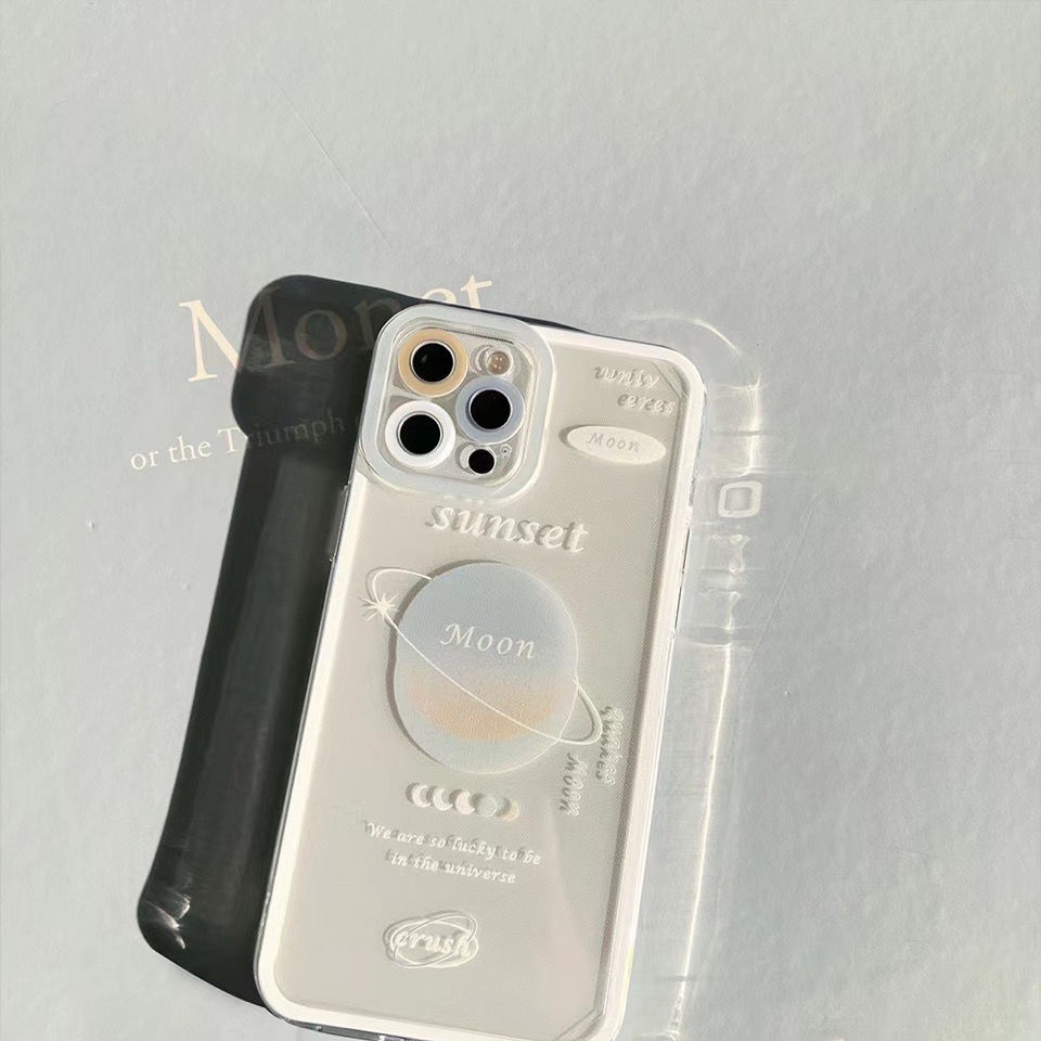 Ốp điện thoại silicone trong suốt in hình hành tinh Jbxx thích hợp cho IPhone 12 13 11 Pro Max X Xs Max Xr 7 8 Plus