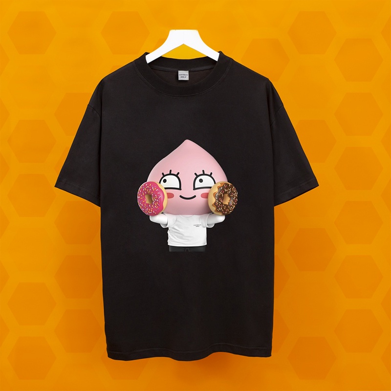 Áo thun tay lỡ ADLV TRÁI ĐÀO áo thun tay lỡ nam nữ form rộng cao cấp