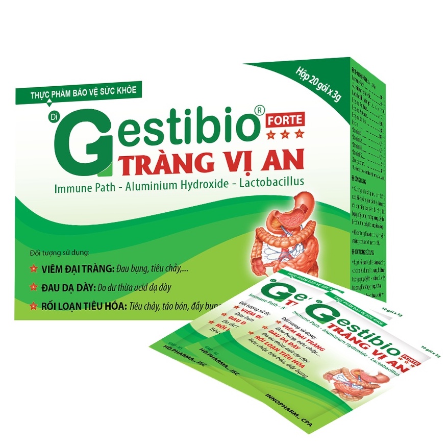 Gestibio Forte Tràng Vị An - Hỗ trợ điều trị chứng ợ nóng, ợ chua, đầy bụng, khó tiêu