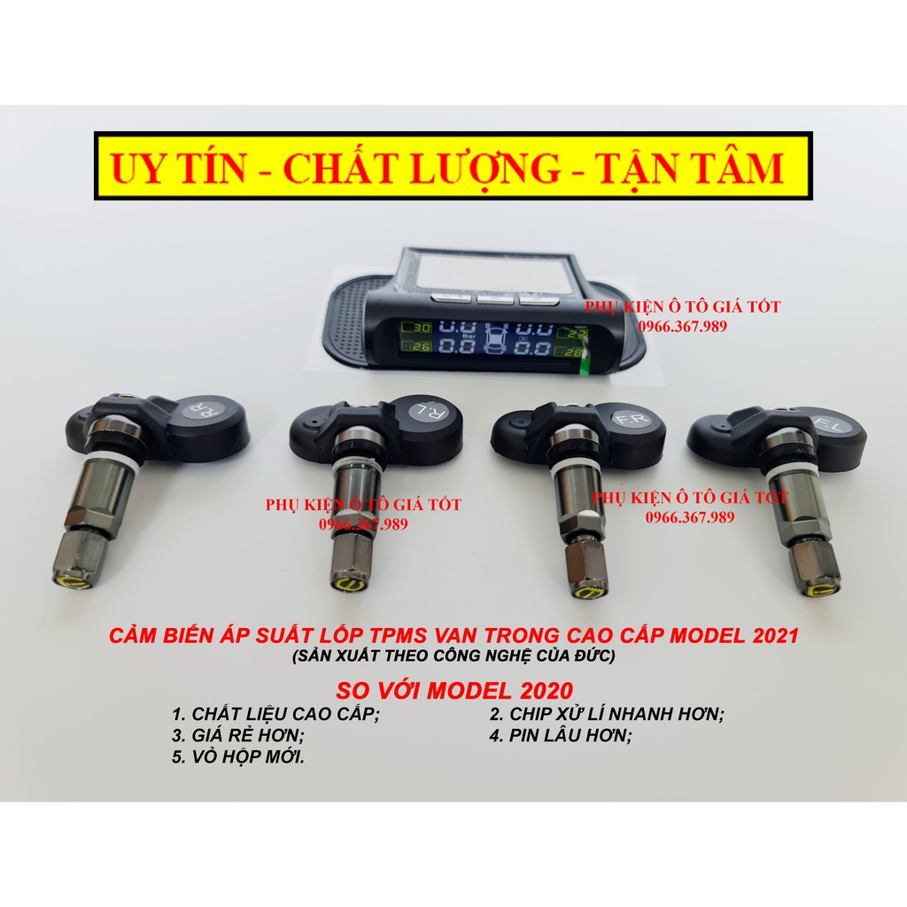 Cảm biến áp suất lốp TPMS Van ngoài, Van trong, Android cao cấp