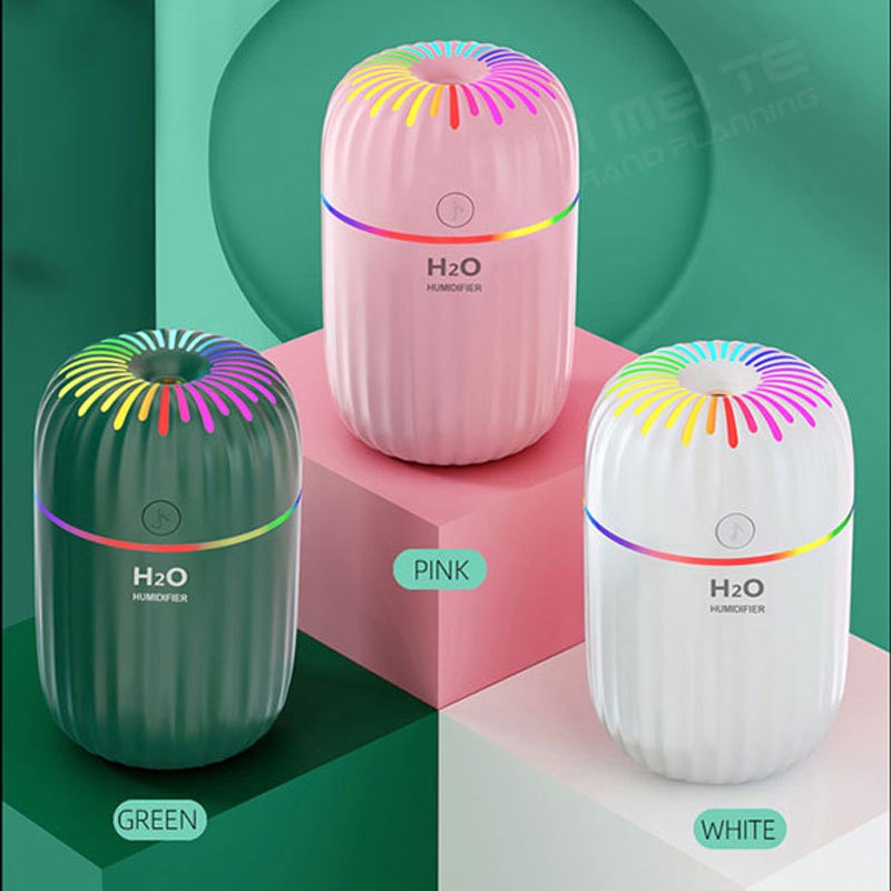 Máy Xông Tinh Dầu H2O Xe Hơi Máy Phun Sương Tạo Độ Ẩm H20 A7 300ml Xông Tinh Dầu Phòng Ngủ Đèn Led 7 Màu