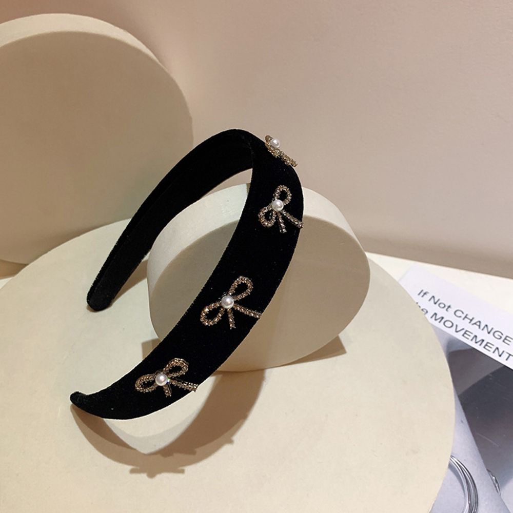 Băng đô nơ đính ngọc trai nhân tạo phong cách Hàn Quốc sang trọng cho nữ