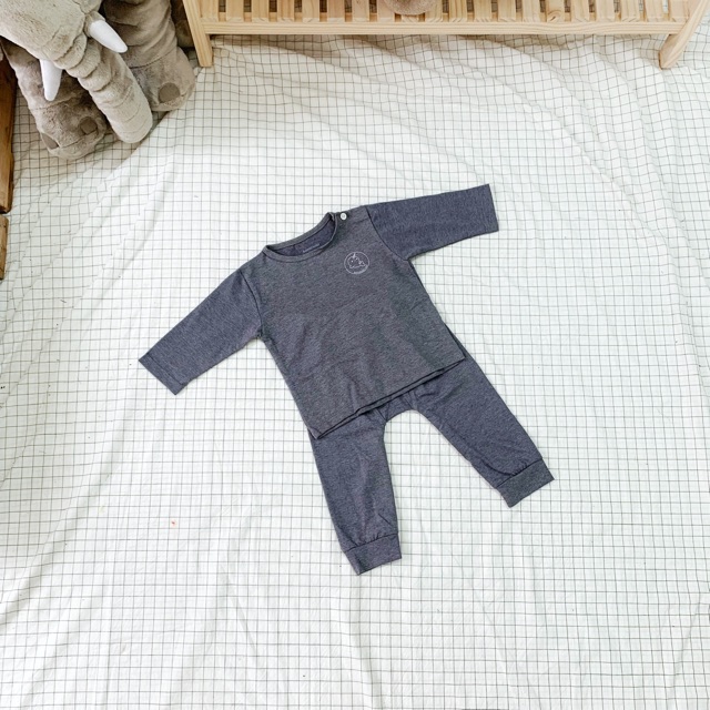 [3 kiểu dáng] Bộ quần áo trẻ em Bama Babi Basic 100% cotton cao cấp màu Ghi