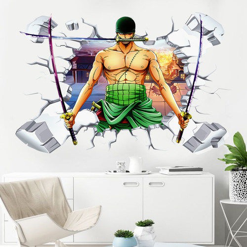 ✲Sauron áp phích 3D ba chiều xuyên tường One Piece hoạt hình Luffy ký túc xá trang trí phòng ngủ dán tự dính
