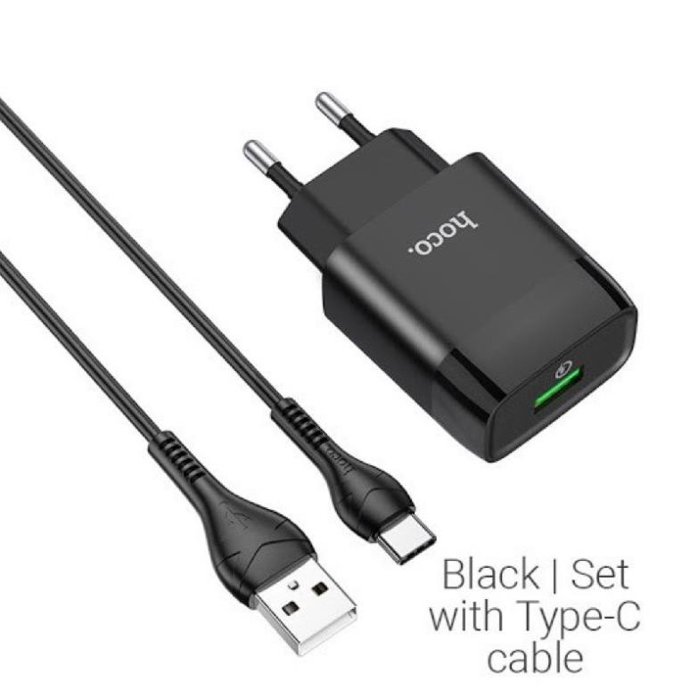 [hoco] BỘ SẠC NHANH 18W HOCO C72Q 1 CỔNG QC3.0 ĐẦU RA USB TYPE C, MICRO