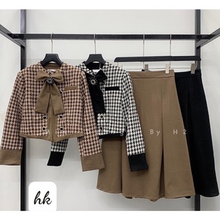 Set dạ kèm nơ 2 màu hàng đẹp