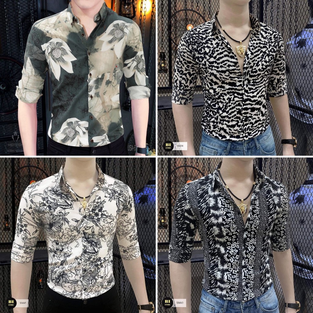 [SIÊU PHẨM]💥Áo sơ mi nam dài tay ❤️FREESHIP❤️ áo sơ mi kiểu hàn quốc họa tiết đẹp vải lụa thoáng mát
