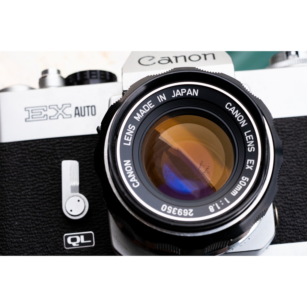 Máy ảnh cổ Canon EXAuto kèm lens 50mm f1.8 tặng kèm dây đeo hoặc filter