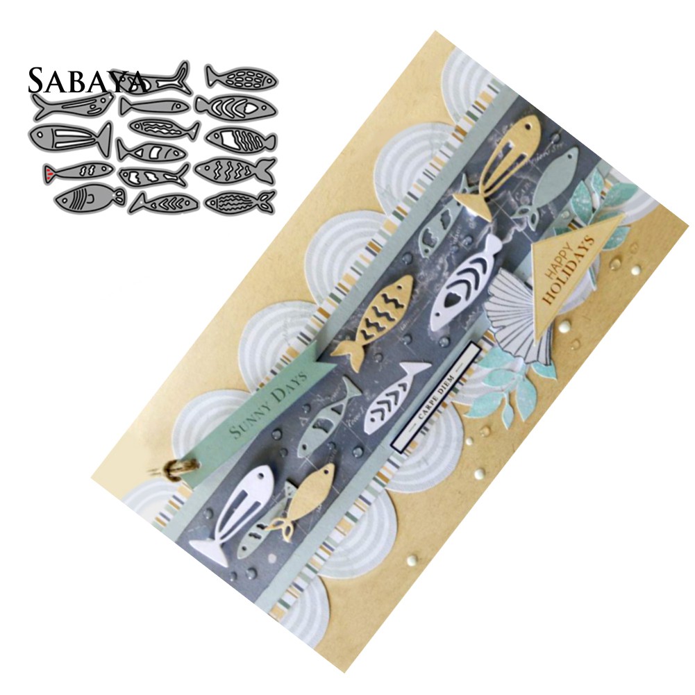 Khuôn cắt giấy bằng kim loại thiết kế cá trang trí sổ lưu niệm