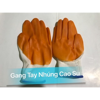 1 đôi Gang tay sợi nhúng Cao Su bảo hộ lao động