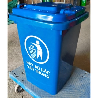 THÙNG RÁC CÔNG CỘNG 60L CÓ BÁNH XE MÀU XANH - ĐỎ - ĐEN
