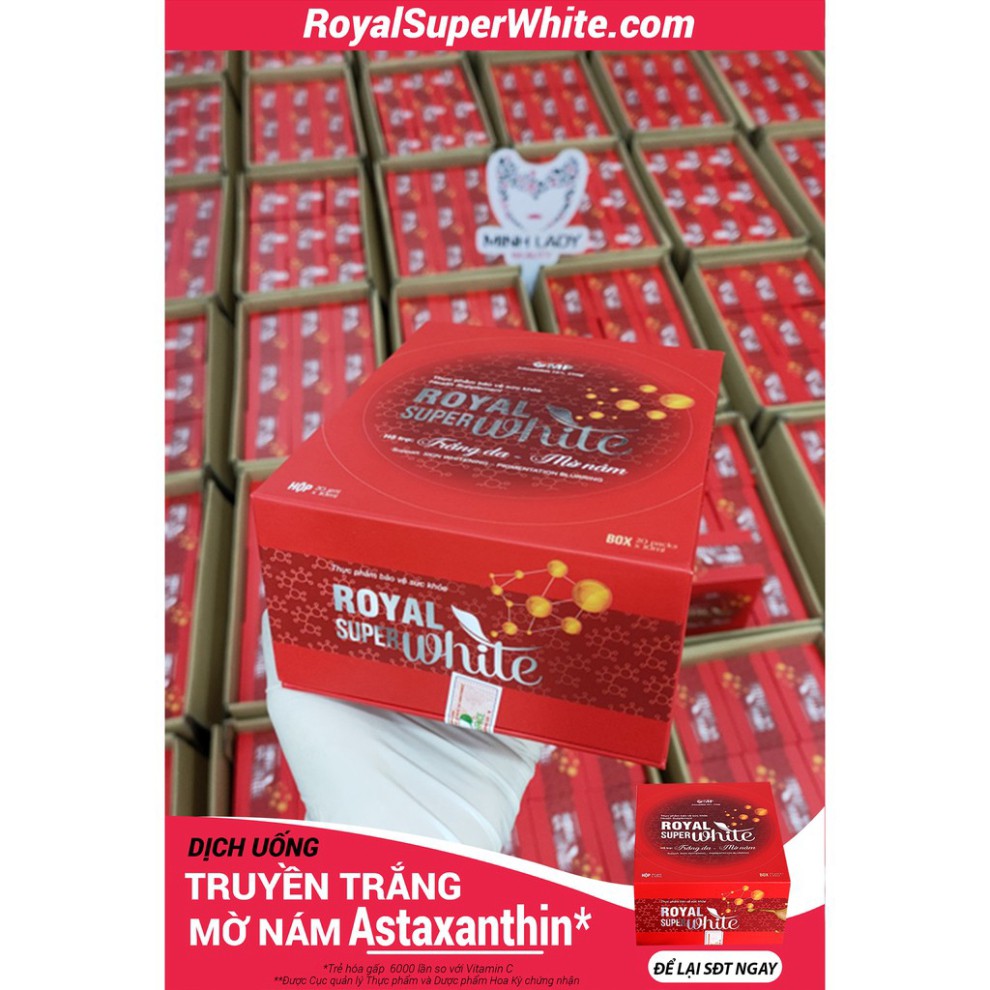 Dịch Uống Truyền Trắng Royal Super White_ [Mua 3 hộp Tặng Thêm 1 Hộp] Tặng Thêm Kem Face Huỷ Nám và Kem Body Trắng Da | BigBuy360 - bigbuy360.vn