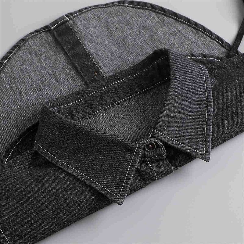 Cổ áo sơ mi giả denim màu đen phong cách cổ điển dành cho nữ
 | BigBuy360 - bigbuy360.vn