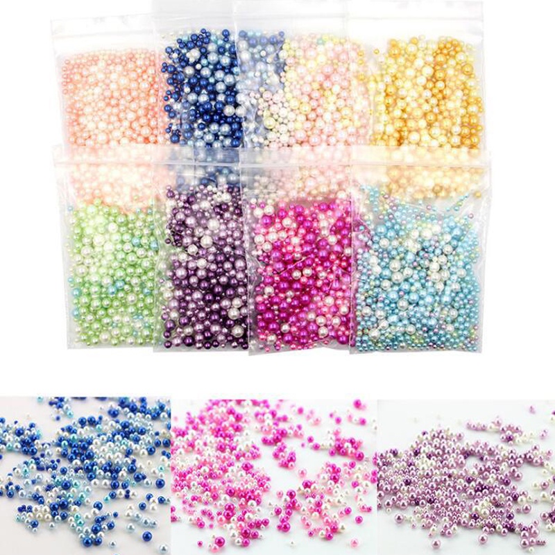 Set 500 Hạt Ngọc Trai Tròn Không Lỗ Nhiều Kích Cỡ Trang Trí Sổ Lưu Niệm DIY