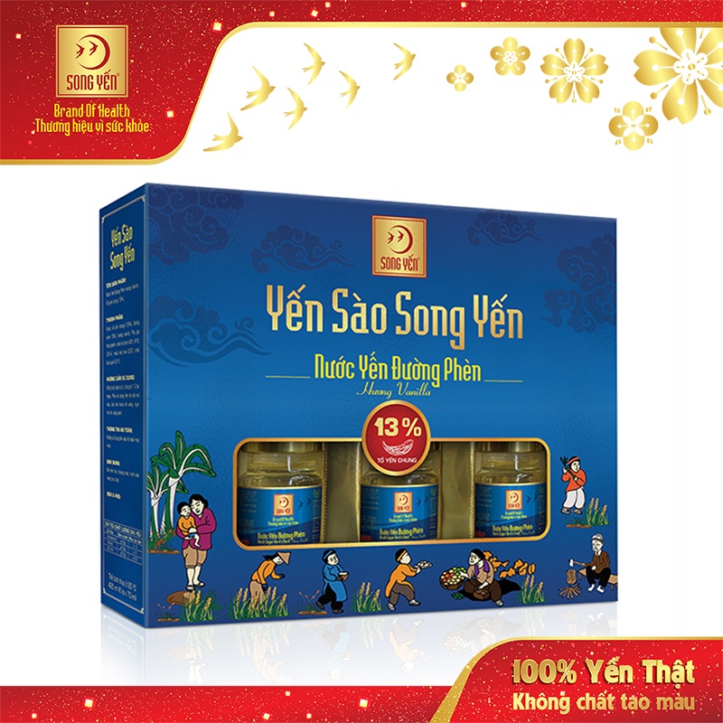 Combo 1 Lốc Nước Yến Nguyên Chất Song Yến + 1 Lốc Nước Yến Đường Phèn Hương Vanilla Song Yến