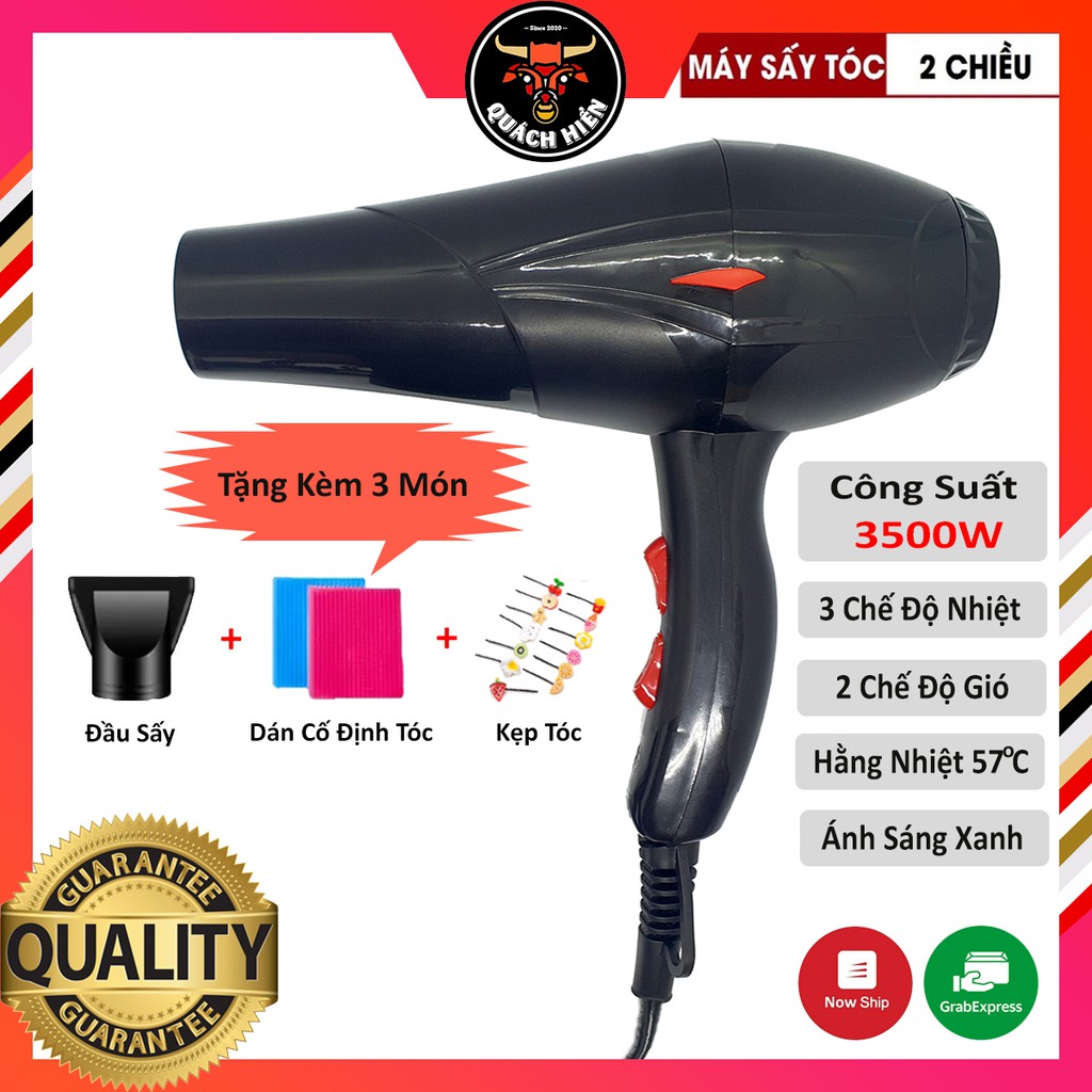 Máy Sấy Tóc Tạo Kiểu 2 Chiều Nóng Lạnh Công Suất Lớn 3500W