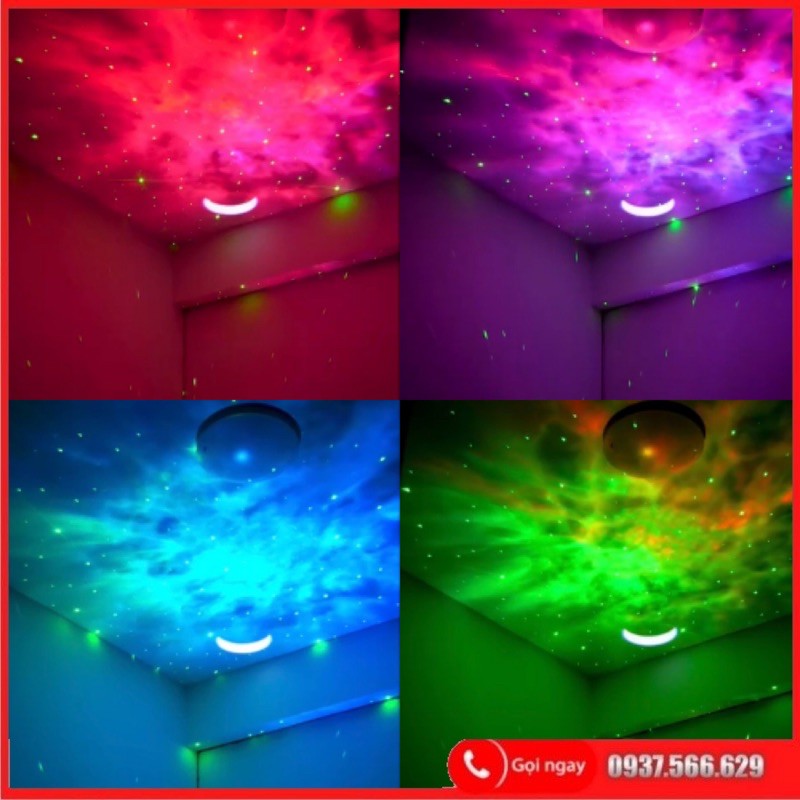Đèn Laser Chiếu Nền Thiên Hà 7 Màu Dùng Cho Phòng Karaoke Phòng Bay Phòng Ngủ.