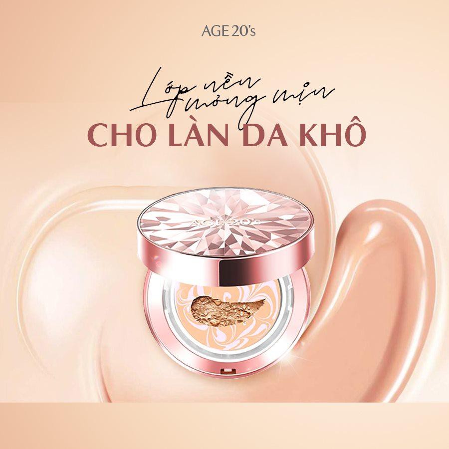 Phấn Nền Lạnh Kim Cương Lâu Trôi dành cho thường, khô AGE20’s Essence Cover Pact Original SPF 50+/PA+++ Pink Beige 12.5g