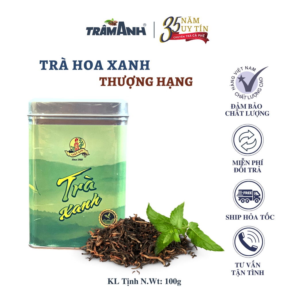 TRÀ XANH MÓC CÂU TRÂM ANH - 100g/hộp thiếc