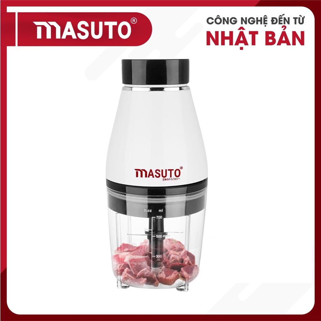 Máy xay thịt Masuto 0.7L, xay thịt, cua, cá, rau củ quả, đồ ăn dặm, lỗi 1 đổi 1 trong 12 tháng