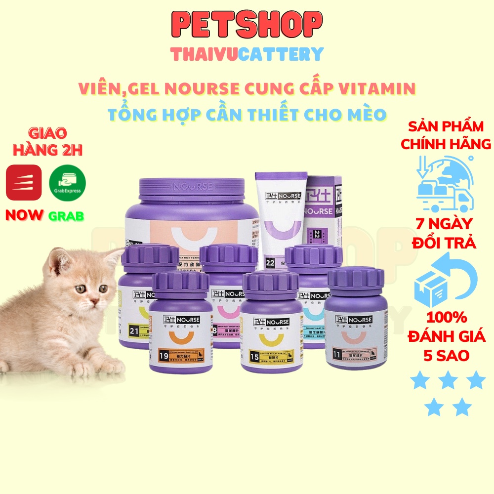 VIÊN NHAI NOURSE BỔ SUNG VITAMIN CHO CHÓ MÈO (GÓI 10 VIÊN)