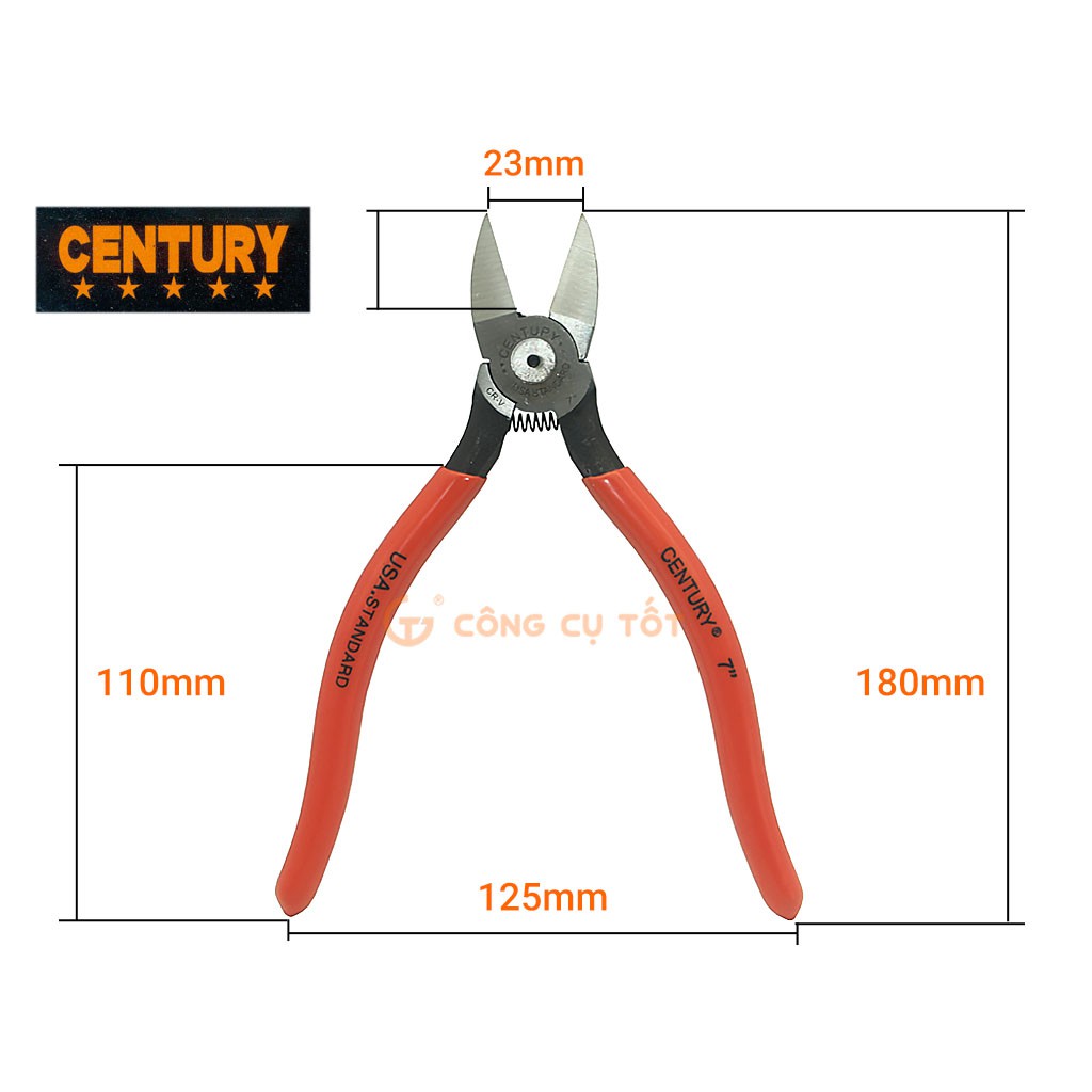 Kềm Cắt Ba Dớ CENTURY 6&quot; 7 inch - USA Standard (Đa năng)