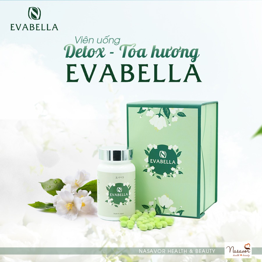 Viên Uống Detox Thải Độc Khử Mùi Chống Lão Hóa Evabella Giúp Da Trắng Đẹp Từ Bên Trong