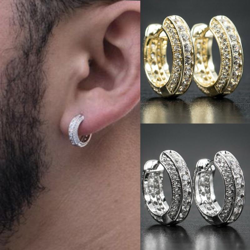 Nam / Nữ Vòng Bông Tai Sáng Bóng Zircon Bông Tai Kim Cương Đơn Giản Bông Tai Đeo Hàng Ngày Bông Tai Tiệc Cưới Trang Sức Thời Trang