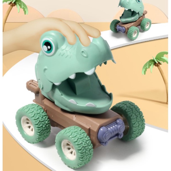 Mô hình xe đồ chơi Zhan Qi Toys hình khủng long hoạt hình đáng yêu dành cho bé trai