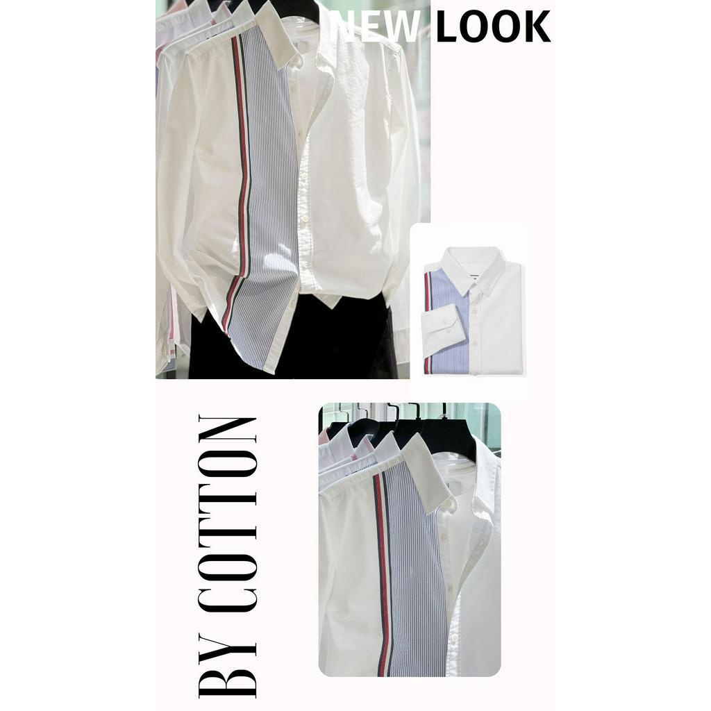 Áo Sơ Mi Nam Cao Cấp Oxford Stripes Mix Tape Shirt BY COTTON