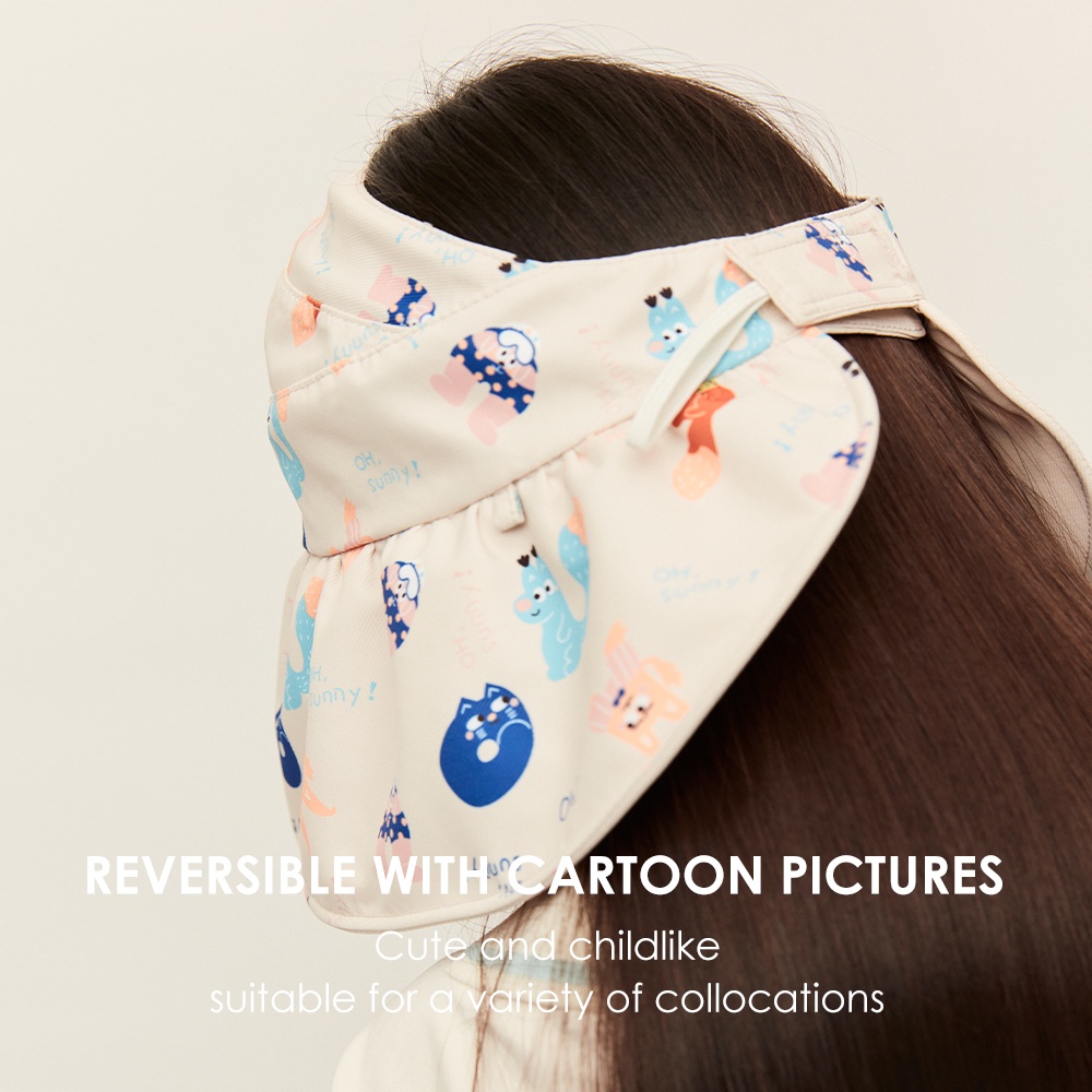 Mũ che nắng Ohsunny UPF50+ hai mặt chống tia cực tím họa tiết hoạt hình cho bé