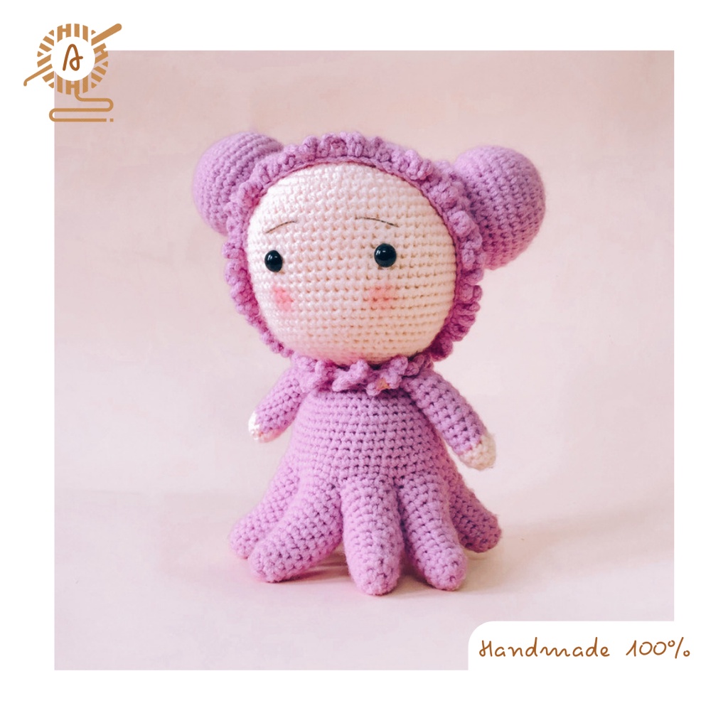 Ozzy - Bé bạch tuộc - Thú len nhồi bông handmade cao cấp Amigurumi - Akirawool