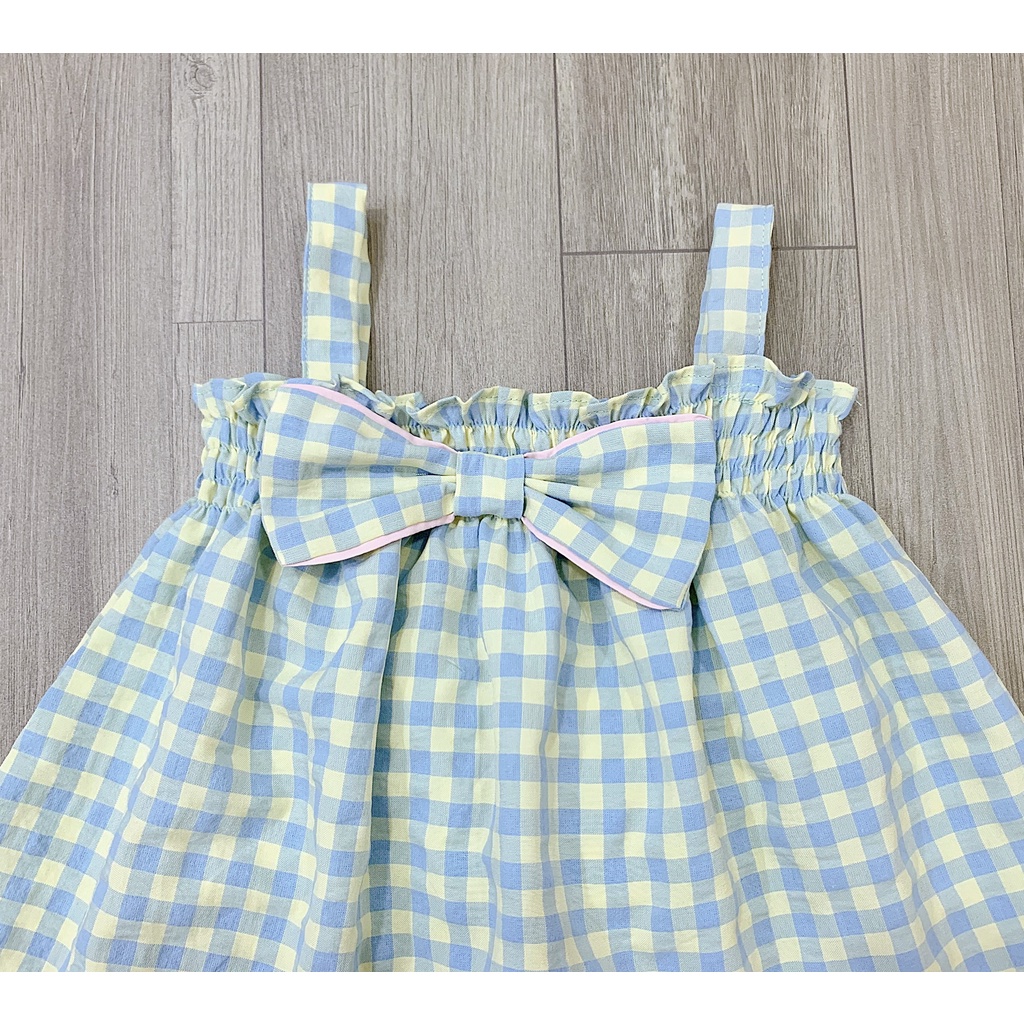 Bộ melisa 2 dây nơ ngực quần ống rộng XANH