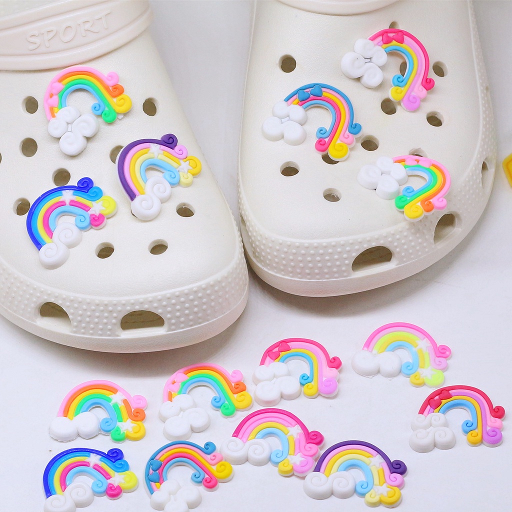 Phụ Kiện Trang Trí Giày Hình Giày Jibitz / Đám Mây / Croc / Jibbits Sun Jibits Màu Cầu Vồng Dễ Thương Cho Bé
