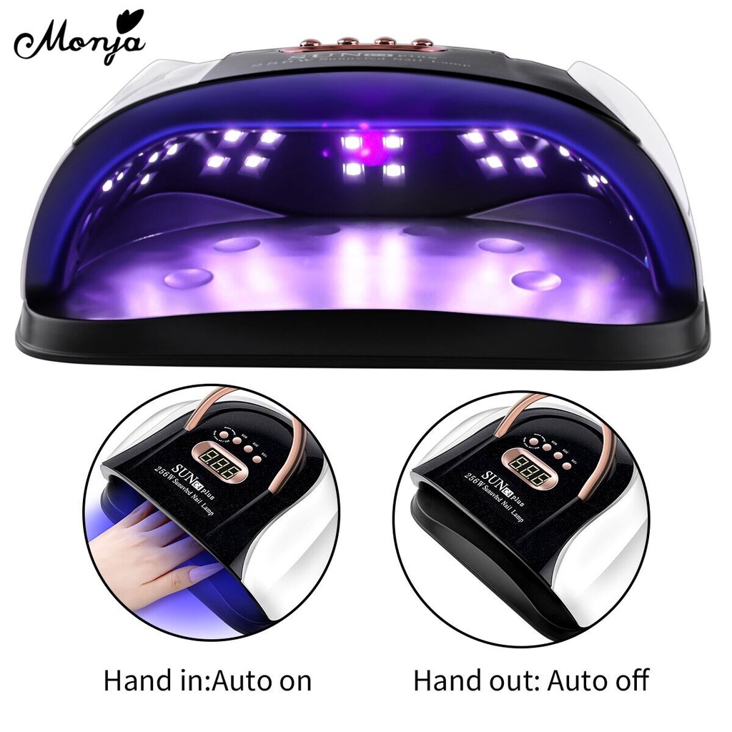 Đèn sấy khô sơn móng tay MONJA UV LED 256W cảm biến thông minh hẹn giờ tự động được
