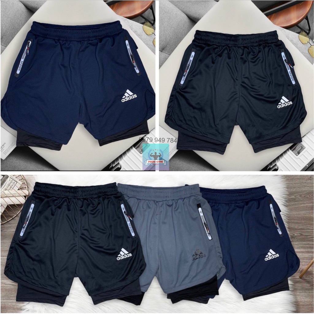 Quần Đùi Gym Nam 2 Lớp Thiết Kế Độc Đáo