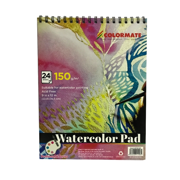 Tập Giấy Vẽ A4 Watercolor Pad Colormate ARTIST-WP (24 Tờ) - COLORMATE CO., LTD