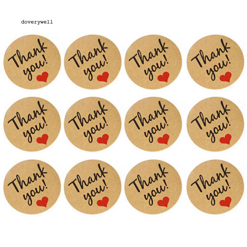 Bộ 120 nhãn dán in chữ Thank You trang trí túi bánh hộp quà