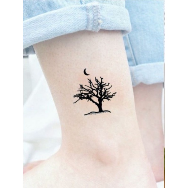 Hình xăm cây khô g12. Xăm dán tatoo gạm thời size &lt;10x6cm