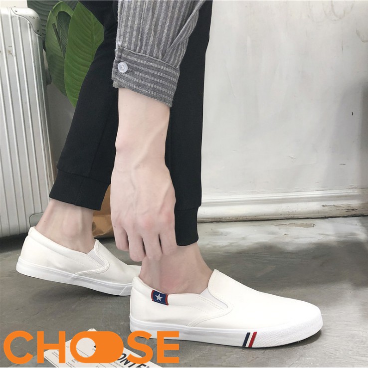 Giày Nam Mẫu Mới Phong Cách Choose Không Buộc Dây Vải Nam Hàn Quốc