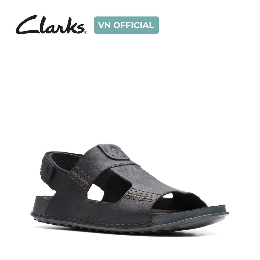 Giày Sandal Da Nam CLARKS Crestview Bay màu đen