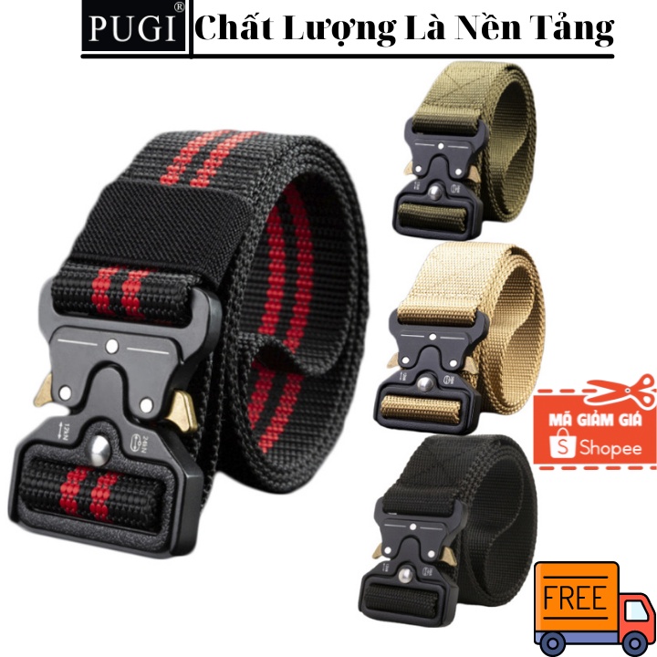 [ HOÀN XU 10% Đơn 0 Đồng ] Thắt lưng nam vải bố,dây nịt nam vải dù khóa chống gỉ siêu bền PUGI - R19