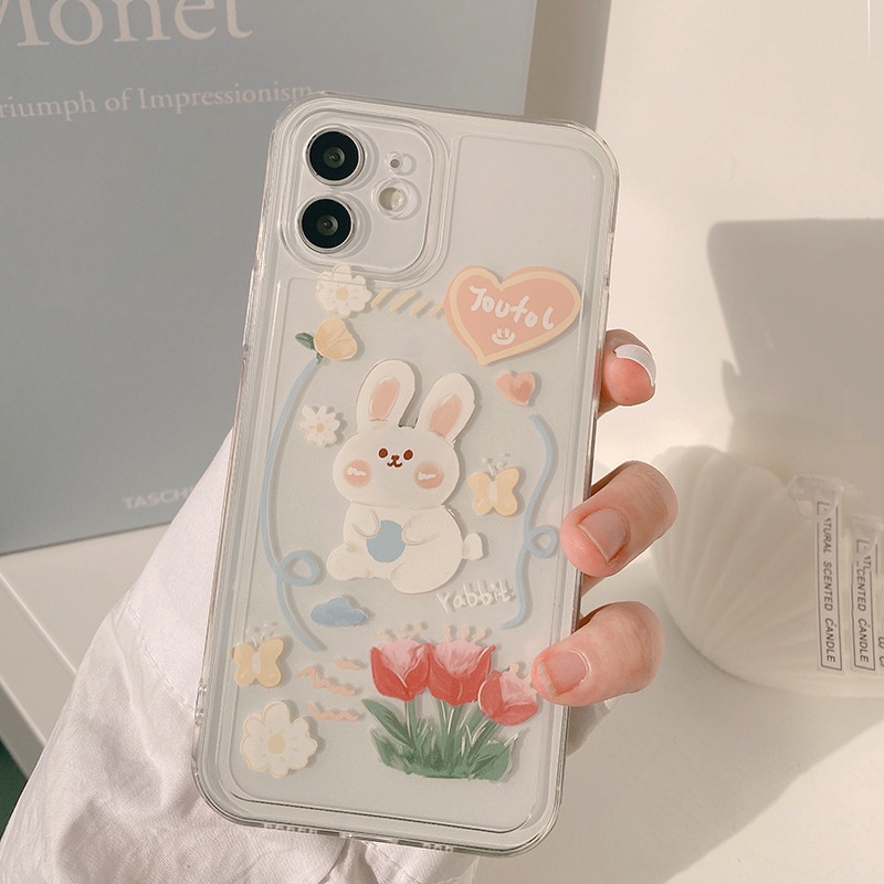 Ốp Lưng Trong Suốt Hình Con Thỏ Cho iPhone 12 pro max/mini