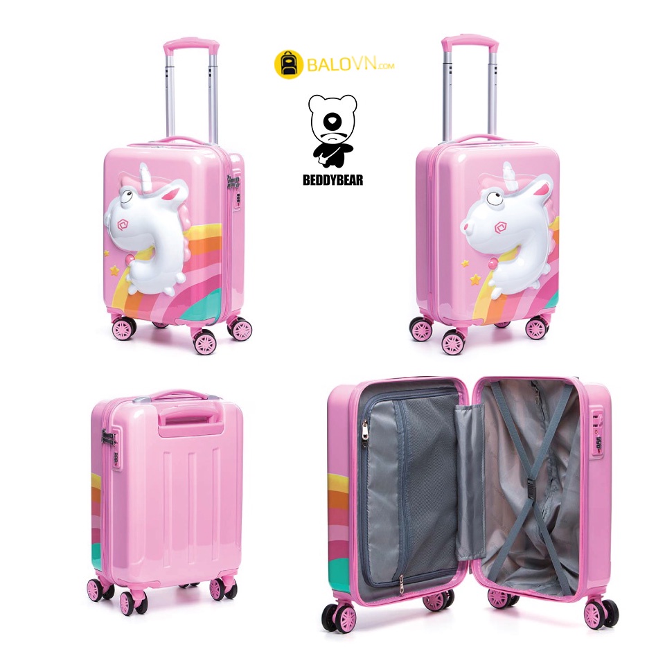 Vali Kéo Trẻ Em BEDDYBEAR Họa Tiết Xinh Xắn Cho Bé Trai/Bé Gái Từ 4t